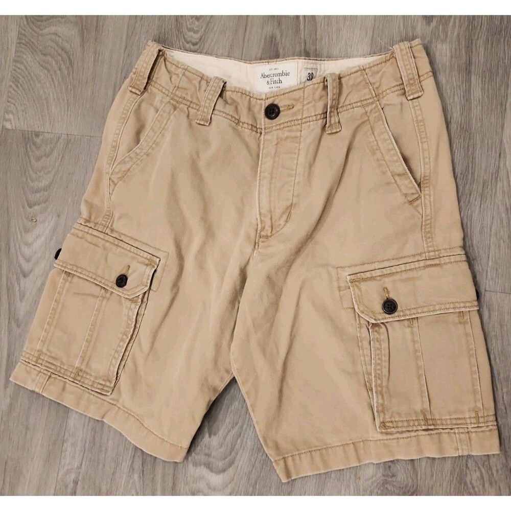 Vtg Y2K Abercrombie Fitch Cargo Shorts Men's 30 Khaki Safari